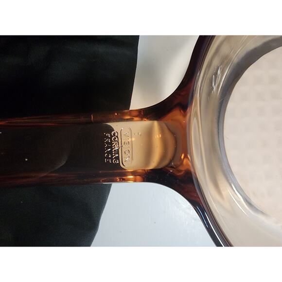 ​🎯 VINTAGE VISIONS Corning France Amber Glass 7" Skillet Waffle Bottom Fry Pan - Picture 4 of 8